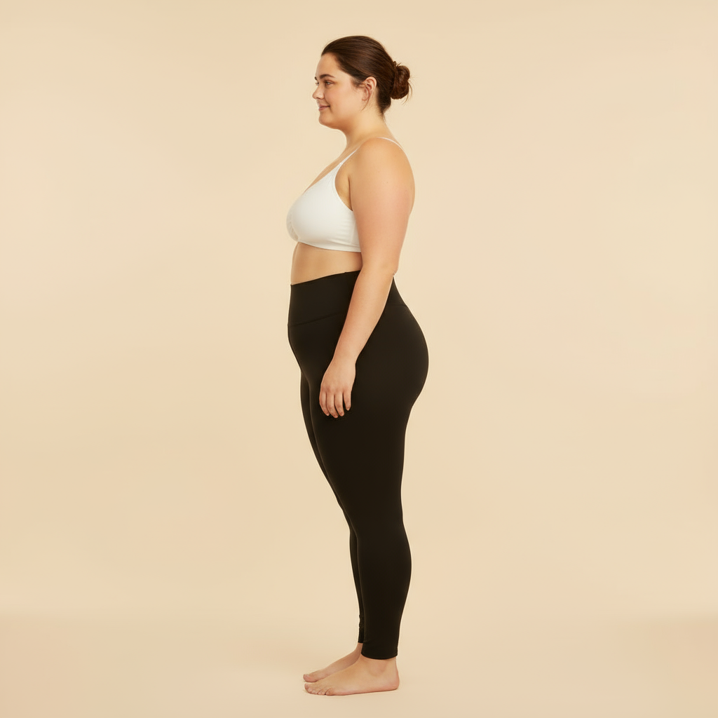 Leggings moldeadores negros, vista trasera — Essenza