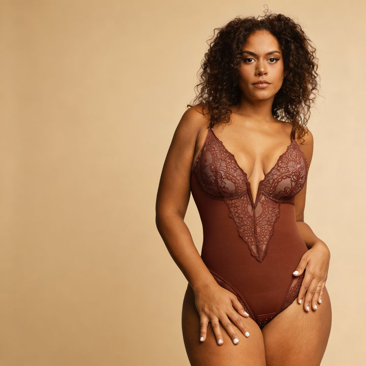 Body encaje oro rosa tallas grandes Essenza