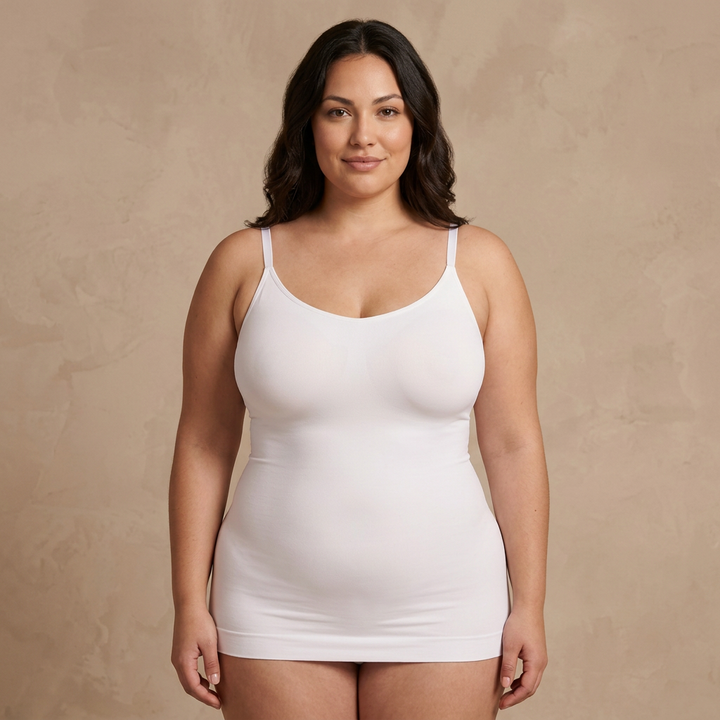 Camiseta moldeadora comfort fit blanca tallas grandes Essenza