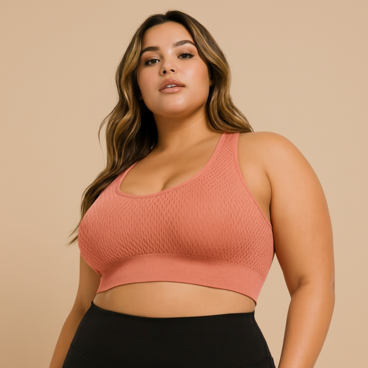 Sostén deportivo rosa plus size Essenza