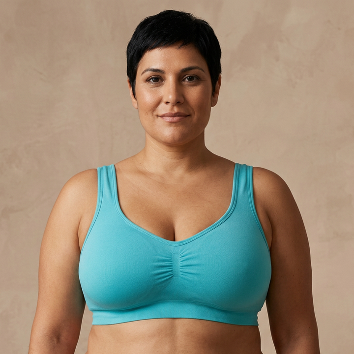 Sostén sin aros azul plus size Essenza