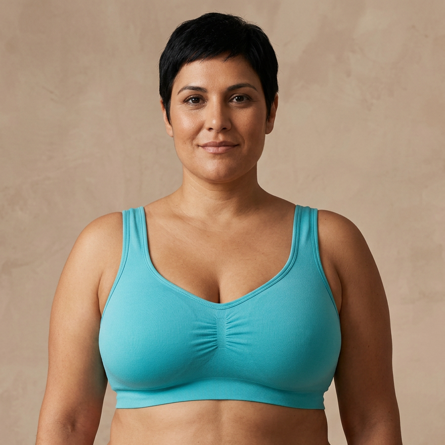 Sostén sin aros azul plus size Essenza