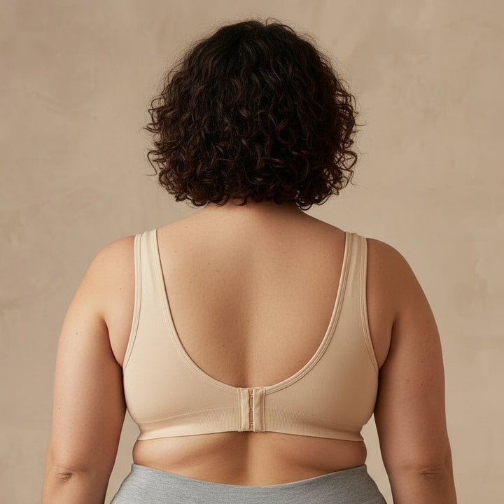 Sostén sin aros nude vista trasera tallas grandes Essenza